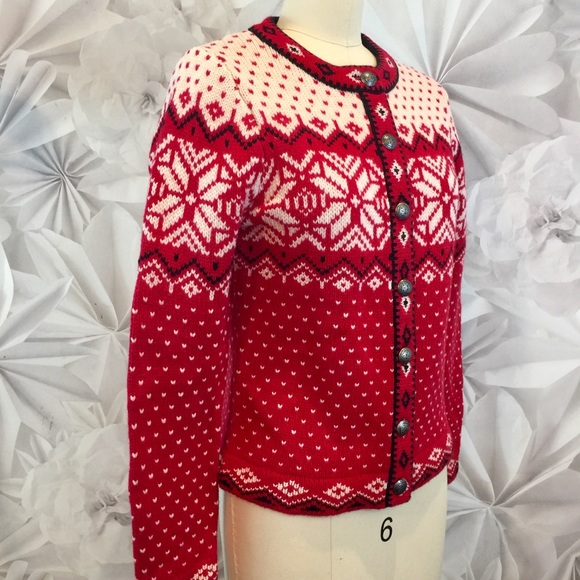 L.L. Bean Sweaters - LL Bean Lambswool Fair Isle Cardigan Ski Sweater